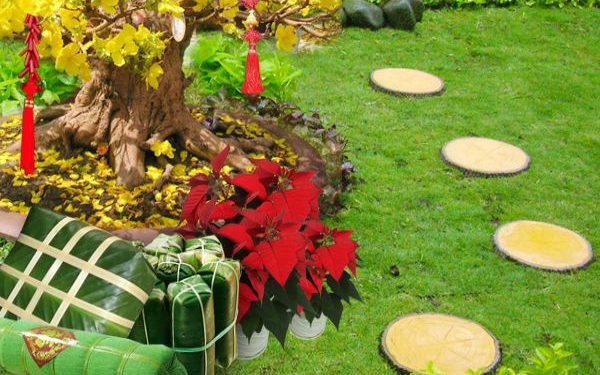 Một số mẹo trang trí thiết kế tiểu cảnh đẹp đón Tết 2018